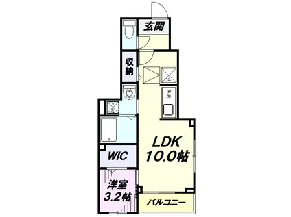 ハイライト(1LDK/1階)の間取り写真