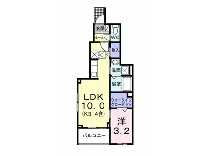 ハイライト(1LDK/1階)の間取り写真