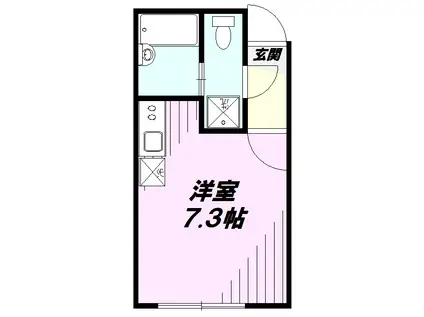 レントハウスフッサ860(ワンルーム/1階)の間取り写真