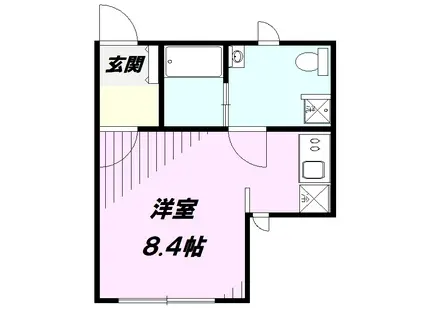 レントハウスフッサ860(ワンルーム/2階)の間取り写真