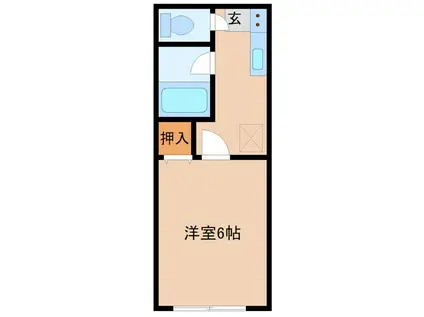 ハイム田原(1K/2階)の間取り写真