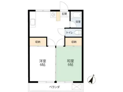 清水マンション(2DK/2階)の間取り写真