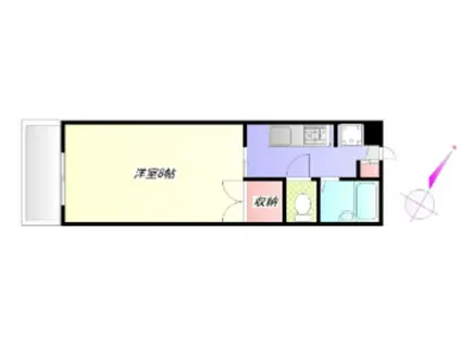 ミモザハウス(1K/2階)の間取り写真