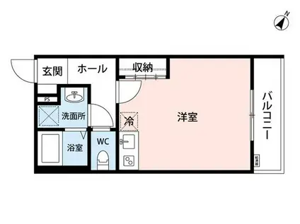 ヒルズ豊田(ワンルーム/2階)の間取り写真