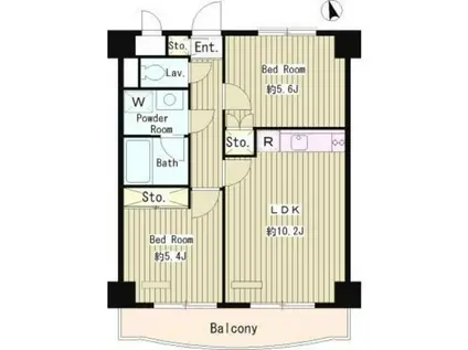 中央本線 国分寺駅 徒歩2分 12階建 築26年(1K/10階)の間取り写真