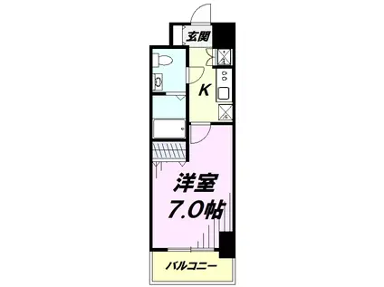 KDXレジデンス立川(1K/9階)の間取り写真