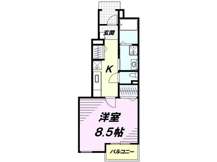 ル・モンヴェール(1K/1階)の間取り写真