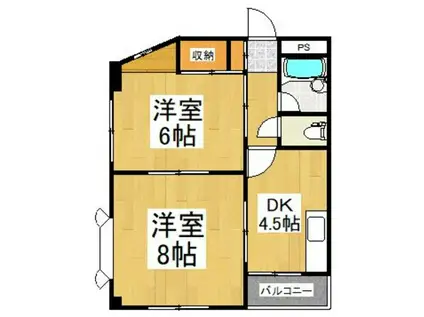 サンビーム(2K/3階)の間取り写真