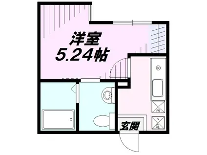 シティハイツ立川立飛(1K/3階)の間取り写真