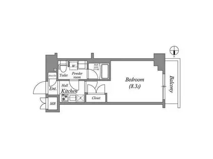 SHOKEN RESIDENCE八王子(1K/7階)の間取り写真