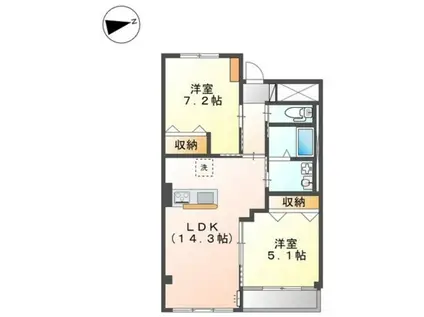 アヴァンサ(2LDK/3階)の間取り写真