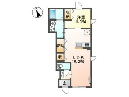 メゾン・ド・アロハ(1LDK/1階)の間取り写真