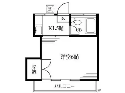 ロッキーハイツ(1K/2階)の間取り写真