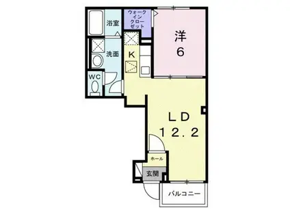 ヒカルサ小平栄町(1LDK/1階)の間取り写真