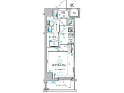 ARTESSIMO FLUSSO(1K/6階)の間取り写真