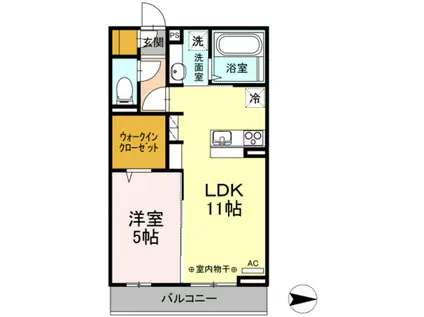 エトワール福生(1LDK/3階)の間取り写真
