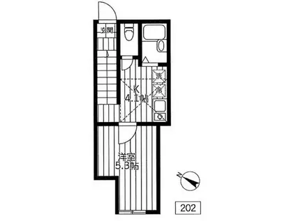 セレクトハウス(1K/1階)の間取り写真