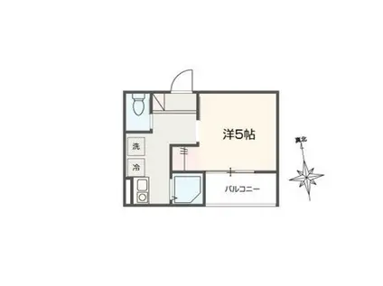 MELLAS矢川Ⅳ(1K/3階)の間取り写真