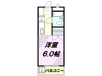 グランドール大南B(1K/1階)の間取り写真