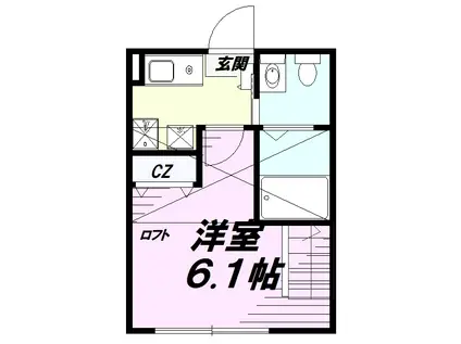 クレール北八王子(1K/2階)の間取り写真