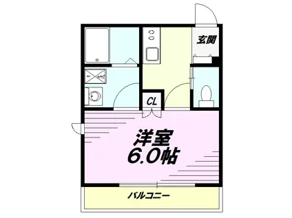 ビッグブリッジ八王子(1K/2階)の間取り写真