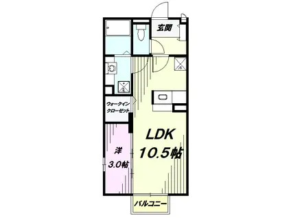 メゾンルミエール(1LDK/1階)の間取り写真