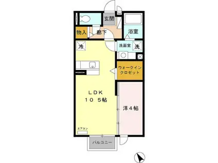 メゾンルミエール(1LDK/2階)の間取り写真