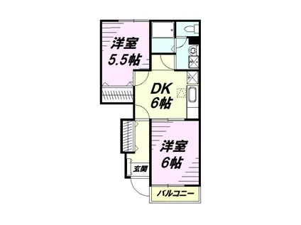 プアラニ(2DK/1階)の間取り写真