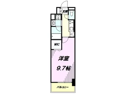 ウェルデンス八王子(1K/4階)の間取り写真