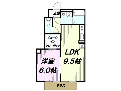 UNE CACHETTE(1LDK/1階)の間取り写真