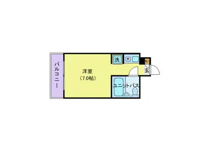 タッシ国立(ワンルーム/1階)の間取り写真