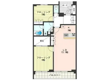 プライムメゾン武蔵野の杜(2LDK/1階)の間取り写真