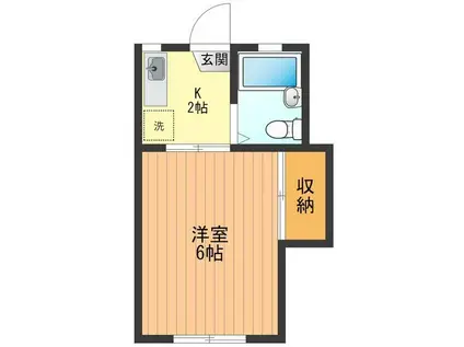 エムハイツ(1K/2階)の間取り写真