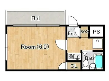 ガーデンスクエア国立(1K/3階)の間取り写真