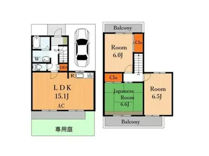 ブリージングタウン百草園(3LDK)の間取り写真