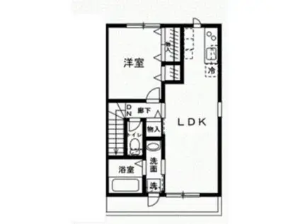 エスポワール一番町(1LDK/2階)の間取り写真