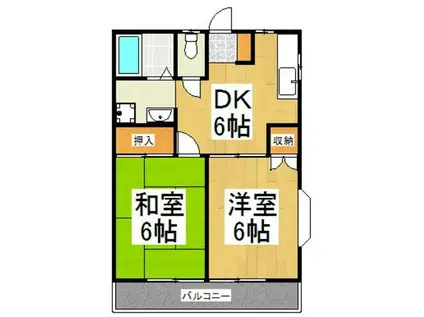 メゾンソレイユ(2DK/1階)の間取り写真