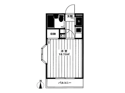 アメニティ・93(1K/4階)の間取り写真