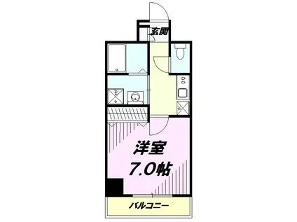 アクアセゾン(1K/3階)の間取り写真