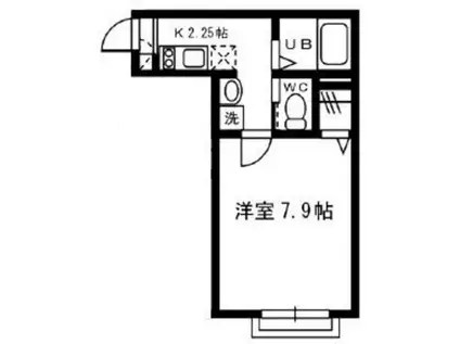 メリーハウス(1K/2階)の間取り写真