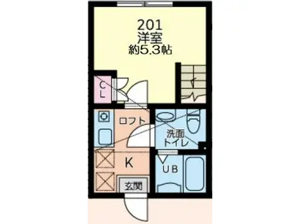 ジェイルーク日野(1K/1階)の間取り写真