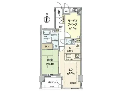 ルピナス国立ステーションスクエア(1SLDK/3階)の間取り写真