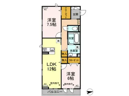 LAFFINAGE(2LDK/2階)の間取り写真