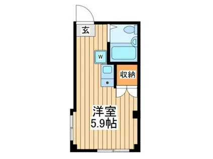 ヴィラプラティーク(ワンルーム/3階)の間取り写真