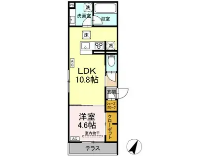 ASSET-COURT立川上砂町5丁目 A棟(1LDK/1階)の間取り写真