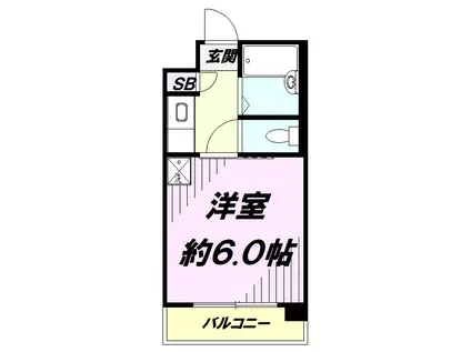 エルウィング立川二番館(1K/2階)の間取り写真