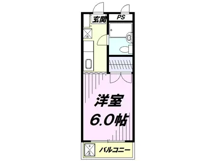 グリーン・ヒル(1K/2階)の間取り写真