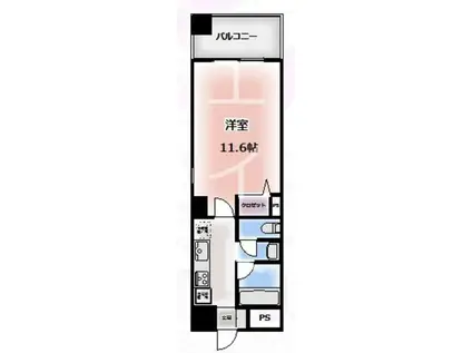 IMビル(1K/6階)の間取り写真