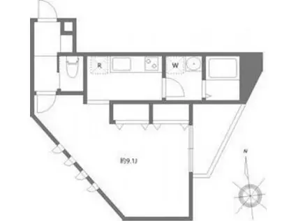 オー・ピュール恋ヶ窪(ワンルーム/2階)の間取り写真