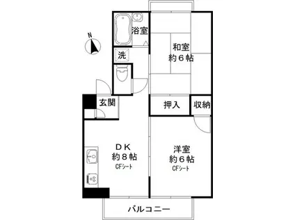 ハイムSI-A(2DK/3階)の間取り写真